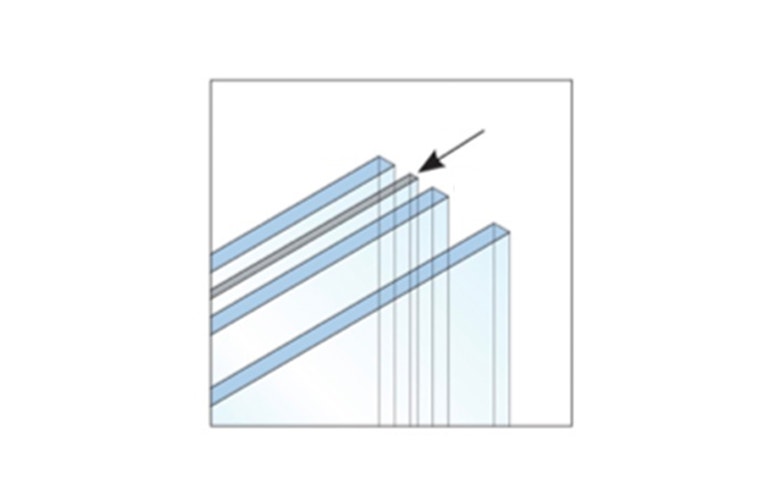 Impact-resistant glass cross section